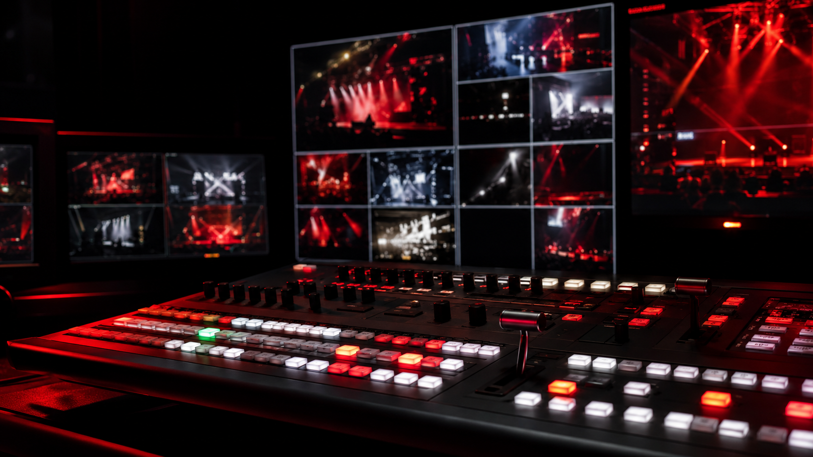 Professional live-production switcher and multiview monitors
